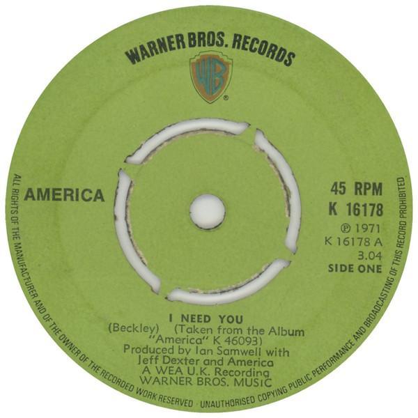 America  - I Need You