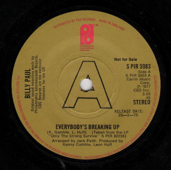 Billy Paul - Everybody's Breaking Up