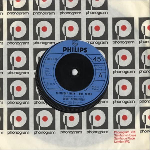 Dusty Springfield - Yesterday When I Was Young / The Look Of Love