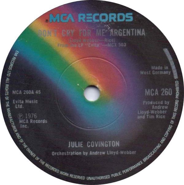 Julie Covington - Don't Cry For Me Argentina